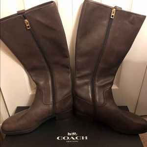 Coach Easton Semi MatteCalf Chestnut Extended Boot